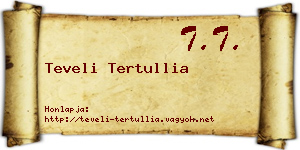 Teveli Tertullia névjegykártya